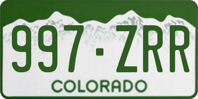 CO license plate 997ZRR