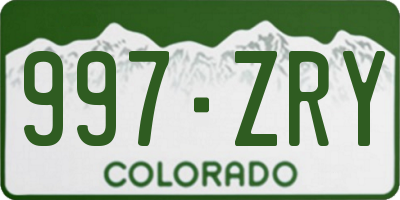 CO license plate 997ZRY