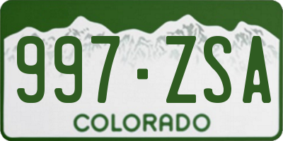 CO license plate 997ZSA