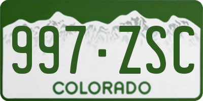 CO license plate 997ZSC
