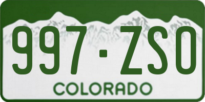 CO license plate 997ZSO