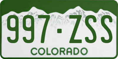 CO license plate 997ZSS