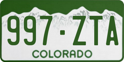 CO license plate 997ZTA