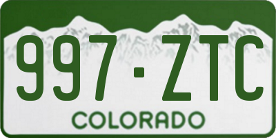CO license plate 997ZTC