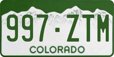 CO license plate 997ZTM