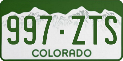 CO license plate 997ZTS