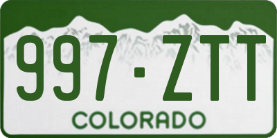 CO license plate 997ZTT