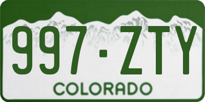 CO license plate 997ZTY