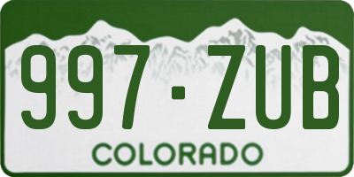 CO license plate 997ZUB