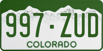 CO license plate 997ZUD