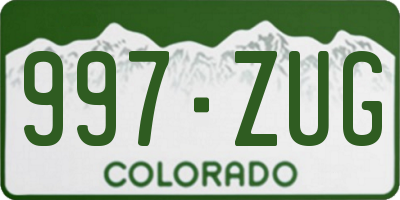 CO license plate 997ZUG