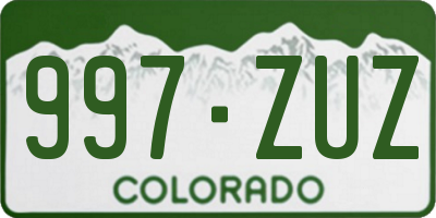 CO license plate 997ZUZ