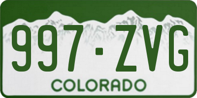 CO license plate 997ZVG