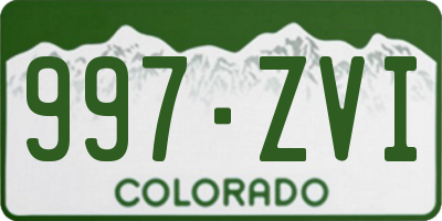 CO license plate 997ZVI