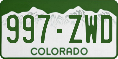 CO license plate 997ZWD