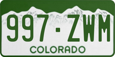 CO license plate 997ZWM