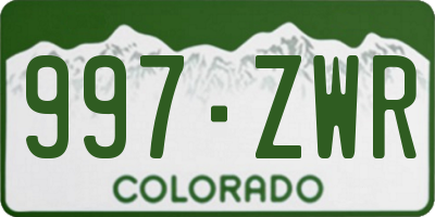 CO license plate 997ZWR