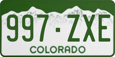 CO license plate 997ZXE