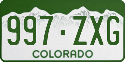 CO license plate 997ZXG