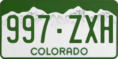 CO license plate 997ZXH