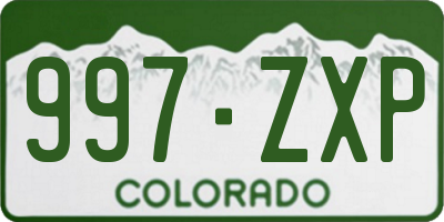 CO license plate 997ZXP