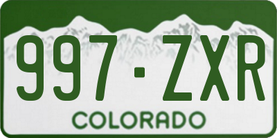 CO license plate 997ZXR