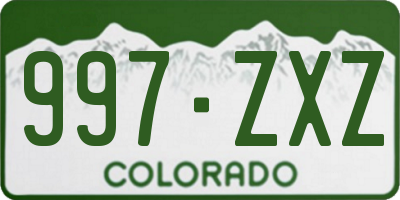 CO license plate 997ZXZ