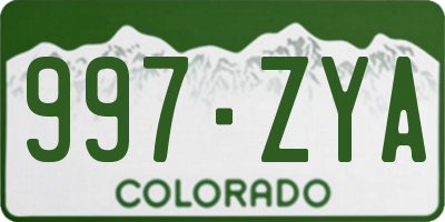 CO license plate 997ZYA