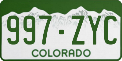 CO license plate 997ZYC