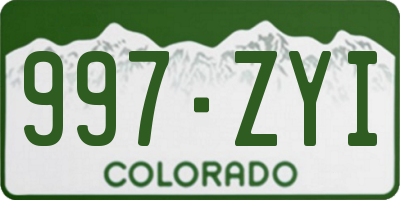 CO license plate 997ZYI