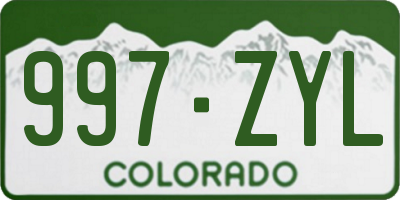 CO license plate 997ZYL
