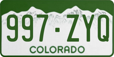 CO license plate 997ZYQ