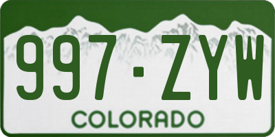 CO license plate 997ZYW