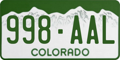 CO license plate 998AAL