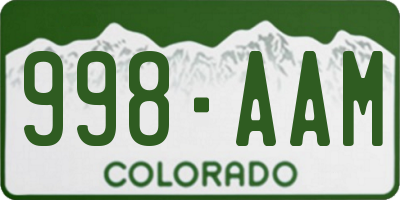 CO license plate 998AAM