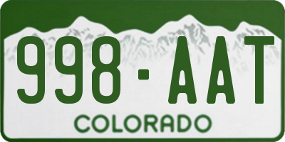 CO license plate 998AAT