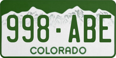 CO license plate 998ABE