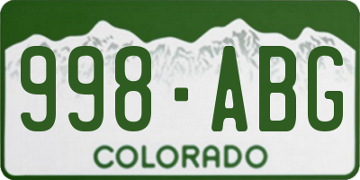CO license plate 998ABG
