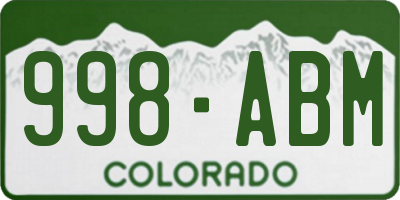 CO license plate 998ABM