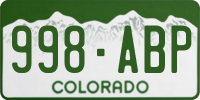 CO license plate 998ABP