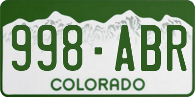 CO license plate 998ABR