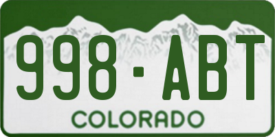 CO license plate 998ABT
