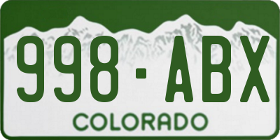 CO license plate 998ABX