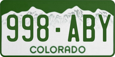 CO license plate 998ABY