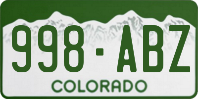 CO license plate 998ABZ