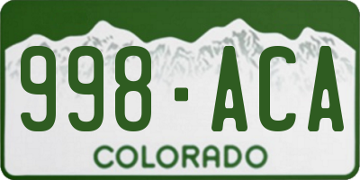 CO license plate 998ACA