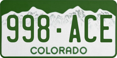 CO license plate 998ACE