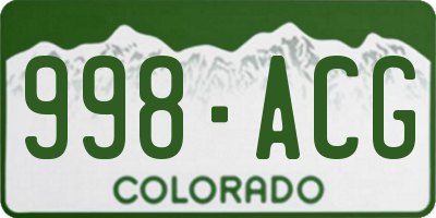 CO license plate 998ACG