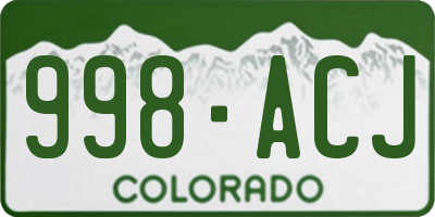 CO license plate 998ACJ