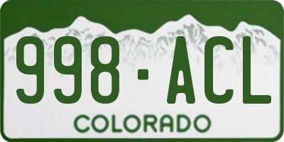 CO license plate 998ACL